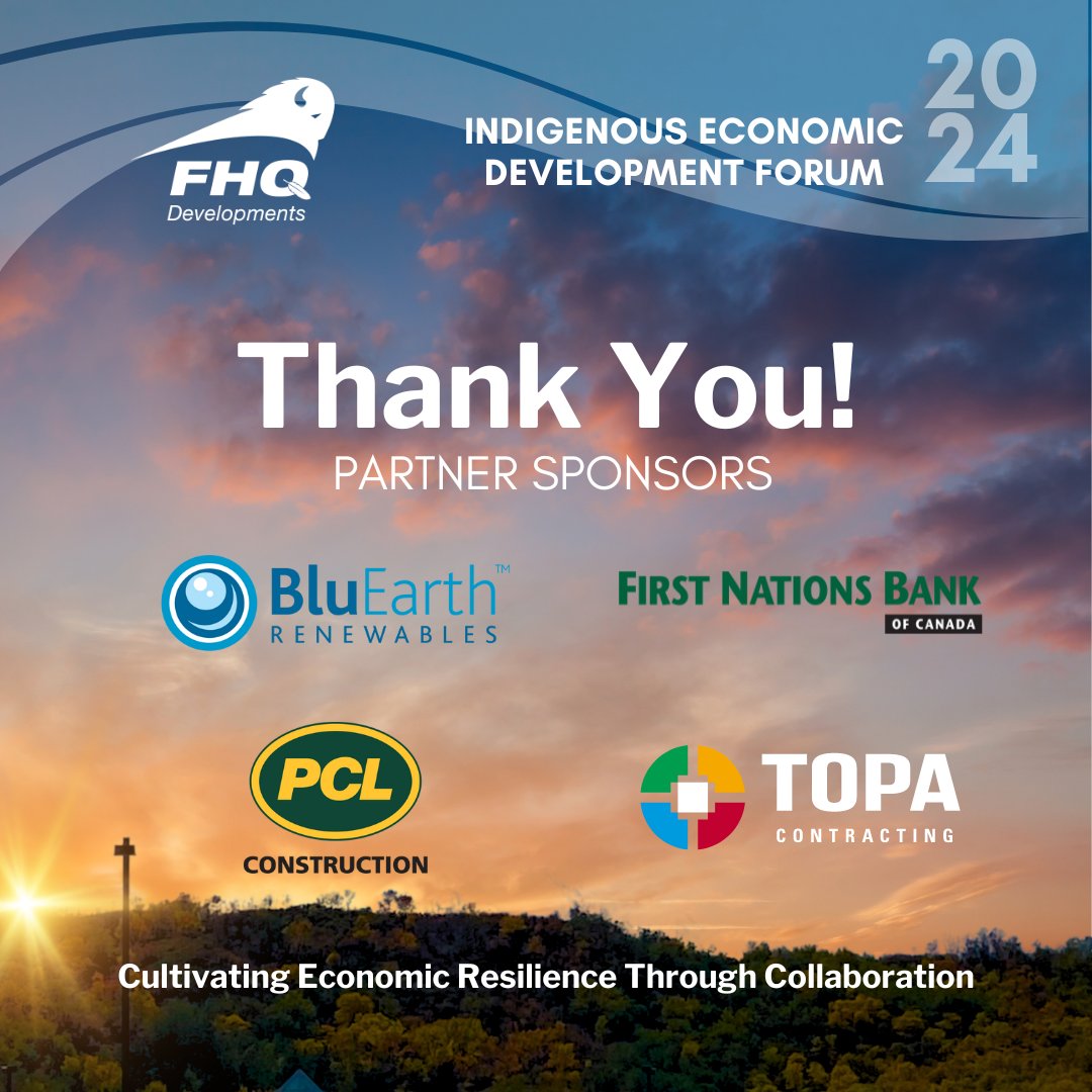FHQDev's tweet photo. As the 2024 #IndigenousEconomicDevelopment Forum draws closer, we want to extend our heartfelt appreciation to our incredible Partner Sponsors. 🌐✨
@BErenewables
@FNBC_bank
@PCLConstruction
@topacontracting https://t.co/cfr8PJsX6f