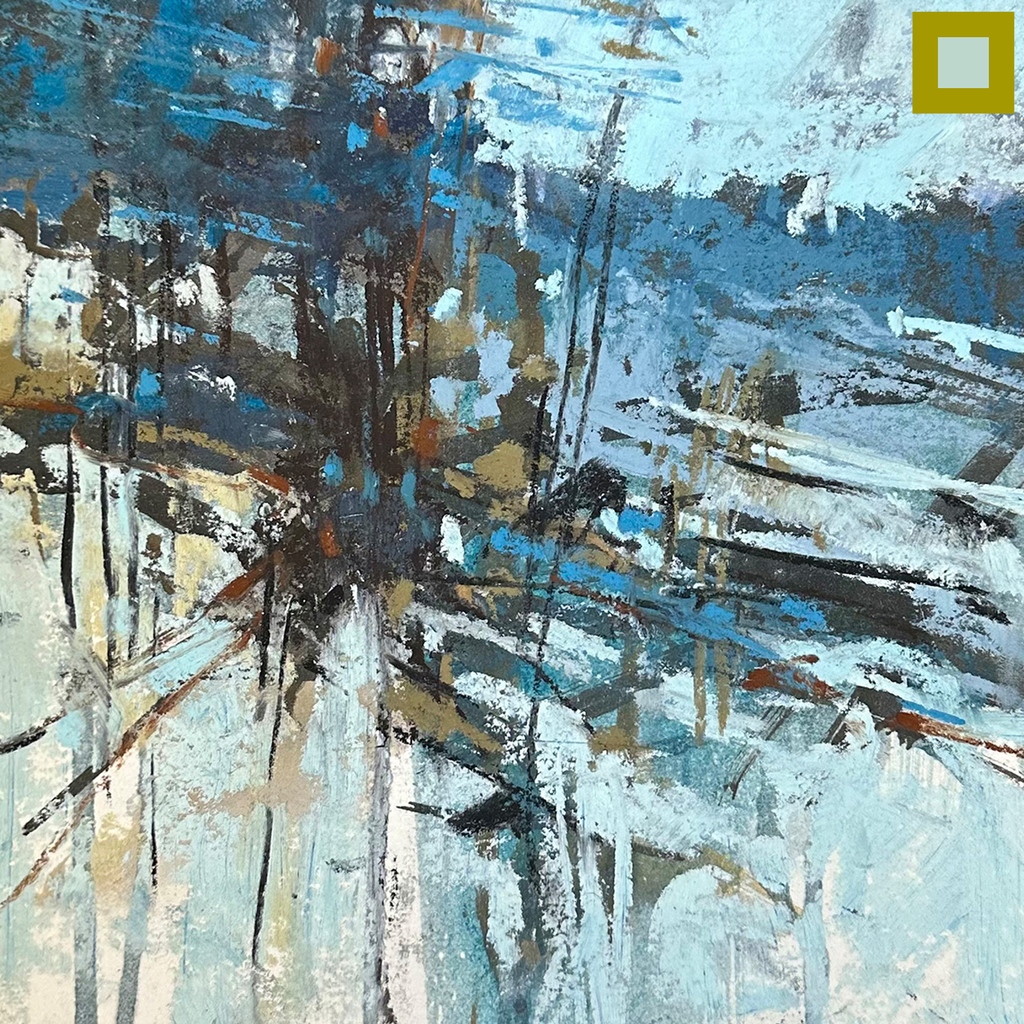 Laurinda O'Connor's (CA), masterful mark-making and use of color in 'Winter Blues' are truly awe inspiring. #artgallery #bostongallery #newburystreet #newburystreetgallery #copleysocietyofart #boston #fineart #cosogallery #copleysociety #nonprofitart #bostonart #art