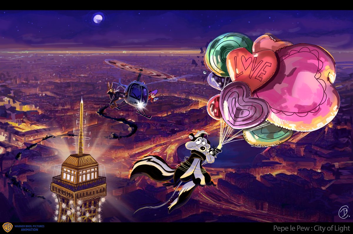 No more info on the potential release of #CoyoteVsAcme … 
I'm going back to the scenario and concept art made for the film pepe le pew :City of love .it’s very  inspiring! #looneytunes #wb #warnerbrosanimation