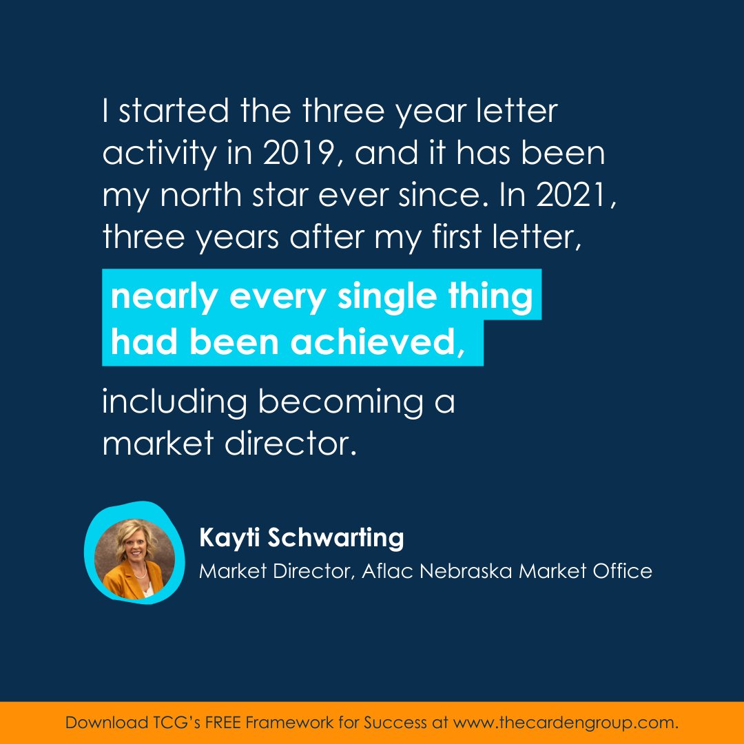 chadcarden's tweet image. Our Framework for Success begins with writing a letter to yourself 3 years from today. The letter details your vision for your life - personally or professionally - as if it has already taken place.
Download our FREE #FrameworkForSuccess today: thecardengroup.com/framework-down…