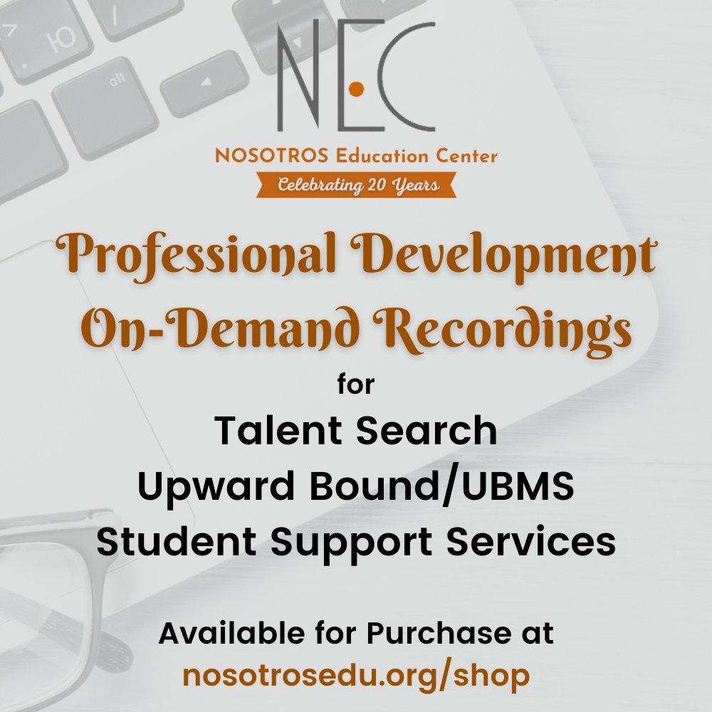 Do you have new staff members who need onboarding ASAP or seasoned staff who need a refresher?  Our on-demand recordings consist of 8 workshops you can watch at your convenience. nosotrosedu.org/shop
#StudentSupportServices #TRIOworks #upwardbound #educationaltalentsearch