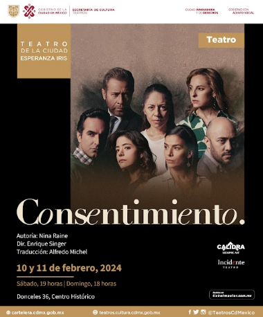 RevistaDArte's tweet image. Dos únicas funciones en el #Teatro de la Ciudad Esperanza Iris sábado 10 y el domingo 11 de febrero a las 19:00 y 18:00 horas. La puesta "Consentimiento" un llamado a la empatía y a la búsqueda de una sociedad más justa y equitativa.