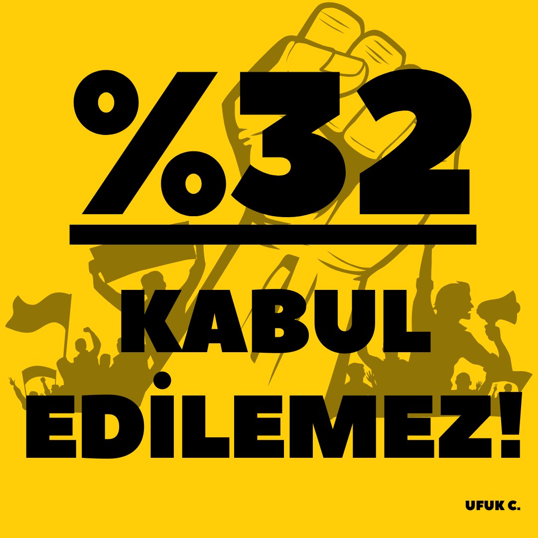 Tek geliri maaşı olan biz emekçiler diğer tüm kesimlere yapılan %49,25 oranında zammın dışında bırakılamaz!
Şu var 750 bin işçi ve 3 milyon fazla işçi yakını önümüzdeki seçimde OY kullanacak. 

BU HAKSIZLIĞA DUR DEYİN!
#İsciMasadaSatildi 
#iscininumuduRTE
<a href="/RTErdogan/">Recep Tayyip Erdoğan</a>
<a href="/isikhanvedat/">Prof. Dr. Vedat Işıkhan</a>