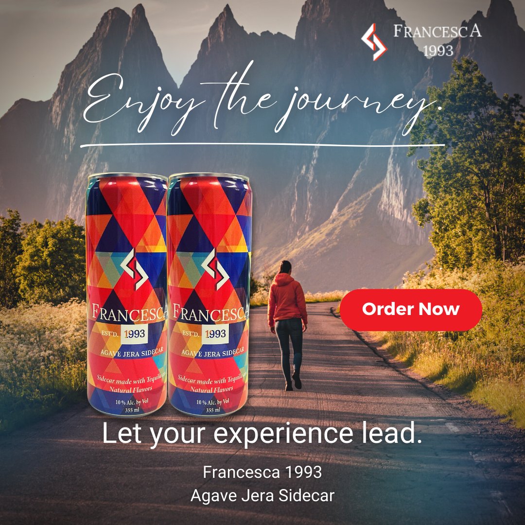 AgaveJera's tweet photo. Dive into the enchanting blend of Agave Jera, featuring Francesca 1993, crafted with tequila and natural flavors. With a tantalizing 10% ABV, order online at https://t.co/DMFtD6M7cE for a sip of agave bliss! 🍹

#AgaveJeraSidercar #Francesca1993Magic #NaturalFlavorElegance https://t.co/y5sgQg8Yu4