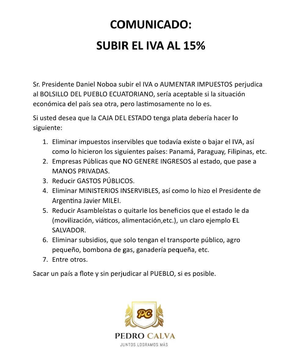 JosephCalva1's tweet photo. Sr. Presente @DanielNoboaOk sacar un país a flote y sin perjudicar el BOLSILLO DE LOS ECUATORIANOS si es posible.
#DanielNoboa #jaimenebot #psc #juntoslogramosmas #progresoenlibertad https://t.co/k15jOTIbux