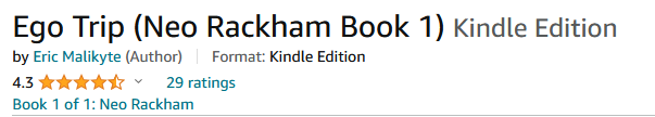 29 ratings! Getting up there just in time for Book 2's cover reveal! It's been a long road--mostly because I'm bad at marketing (I'm getting better). If you've read Ego Trip but haven't dropped a review, you know what to do. ;) #cyberpunk #booktwt #BookReview