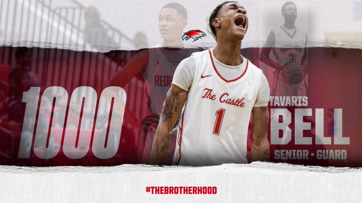 January 26, 2024 Tavaris Bell joins Russell Jones 1st and Arden Conyers 2nd as the only 2 Redhawk men’s basketball players to score over 1,000 career points with the program. Congrats @TavarisBell1 for joining a list with great people!