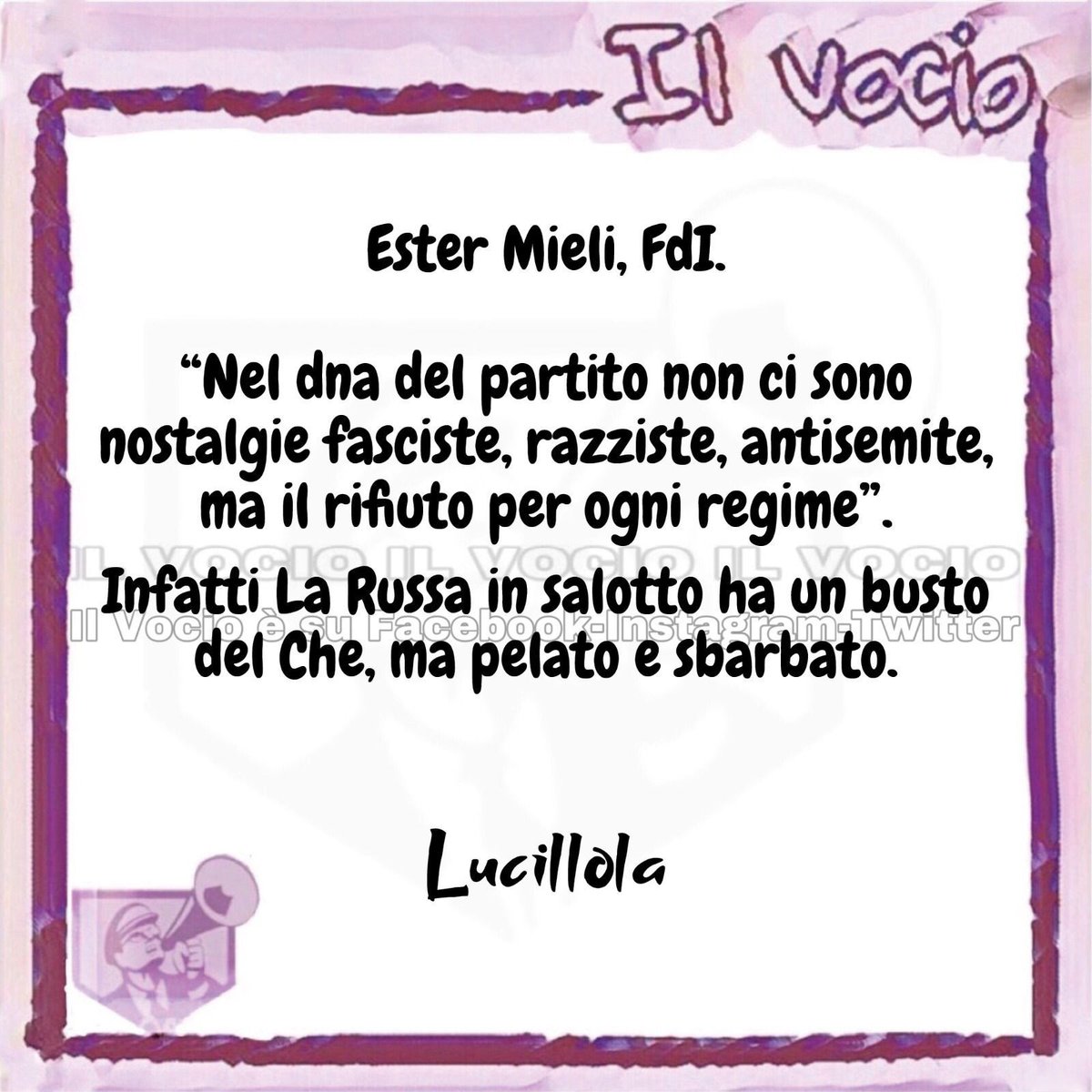 Lucillola @LucillaMasini #31gennaion #ilvocio #GiornataDellaMemoria #Meloni #Mussolini #LaRussa #GovernoDellaVergogna