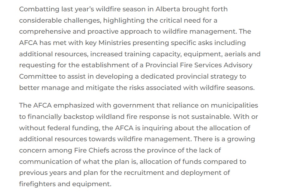 Alberta's fire chiefs penning an open letter to the provincial government. TL;DR - do more, please. #yeg #yyc #ableg afca.ca/open-letter-to…