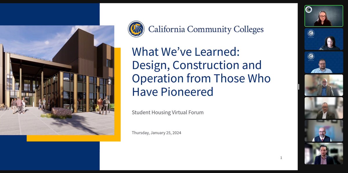 Excited to join the @CalCommColleges Student Housing virtual forum as a panelist. Sharing insights from @laketahoecc on the journey of providing off-campus housing and now building on-campus housing. 🏡🎓 Listen to the full forum now: bit.ly/HousingForum20…
