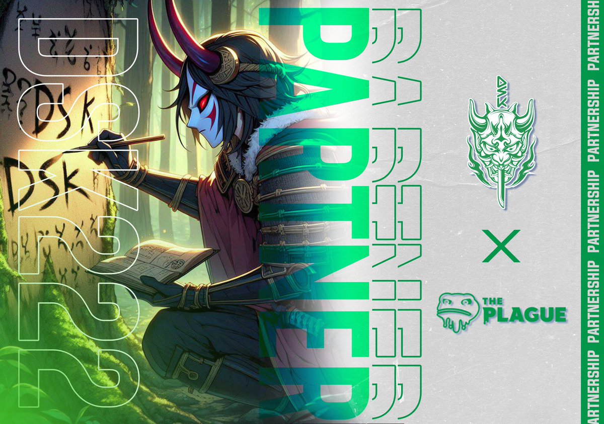 Official DSK Partnership 👀

Our next partner specializes in decentralized opportunities, which directly relates to us.

We are honoured to announce our newest partner, 

The Plague, lead by Pons and the frogs 🐸 

// RT &amp; Reply if you want to join The Dojo