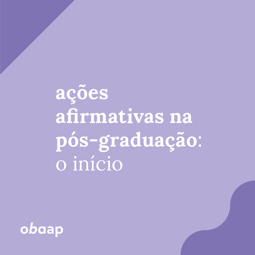 obaap_'s tweet photo. As ações afirmativas visam reduzir desigualdades históricas que atingem alguns grupos sociais. Por isso, é indispensável conhecer os seus primeiros passos no Brasil. 
Saiba mais sobre essas políticas no "Guia básico de ações afirmativas na pós-graduação”: https://t.co/RMD5nClslc https://t.co/PPwQ9t54es