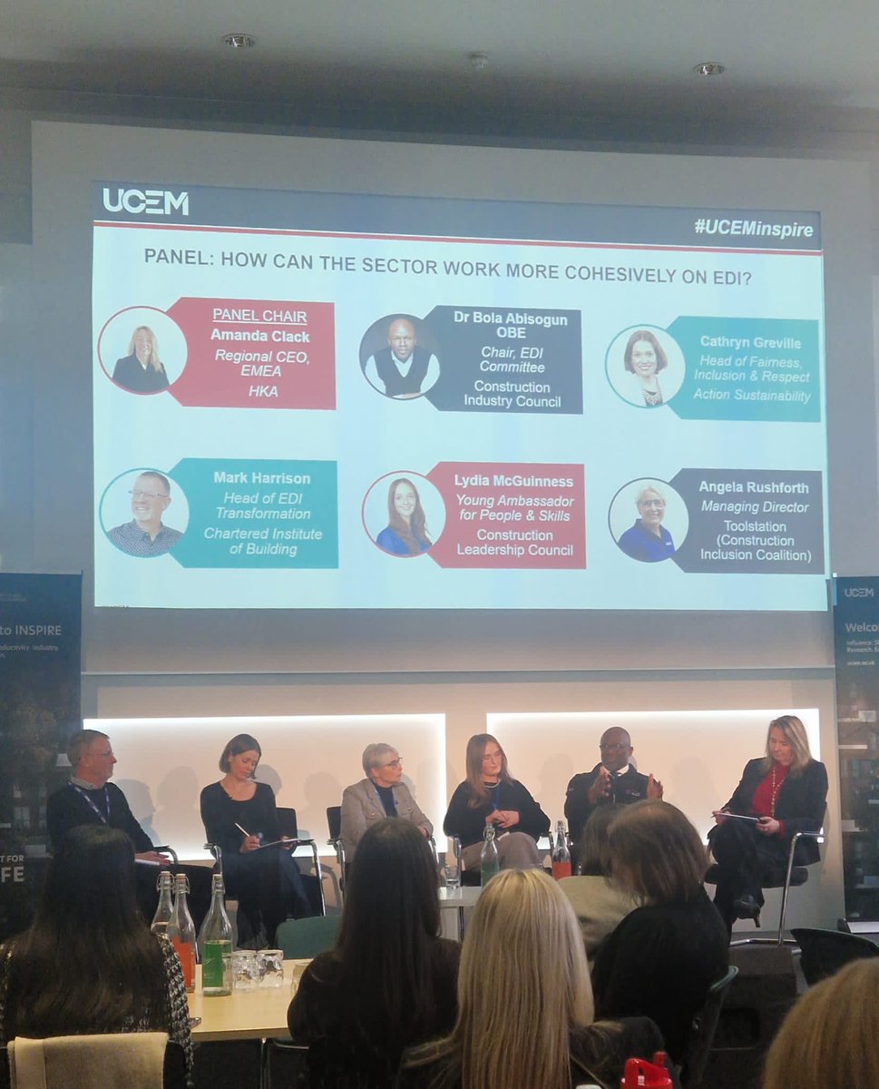 Incredible discussion at todays #UCEMinspire event with involvement from our EDI committee commenting on Data, the leaky pipe and standards #constructionindustry