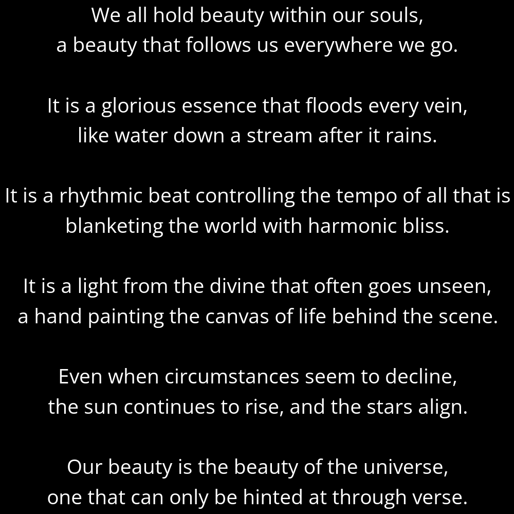 GeometricPoems's tweet photo. This is a poem about the beautiful light that we all hold inside that is capable of illuminating the darkness and guiding us out of the shadows.

Read more about it: https://t.co/1M9q513V4N

#GeometricPoems #WritingCommunity #PoetryTwitter #PoetryCommunity #Poem #Poet #Poetry https://t.co/7rEtp4WWB6