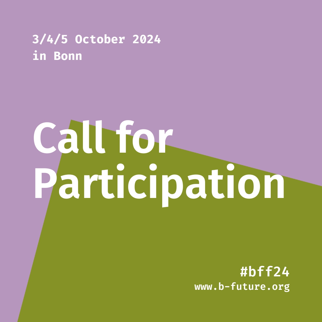 b° future – Europe's festival for journalism and constructive dialogue – is calling for YOU! Our #CallforParticipation is now live. Submit your ideas until April 30. Let's explore the future of journalism together, we can't wait to welcome you in Bonn! 💜 b-future.org/en/