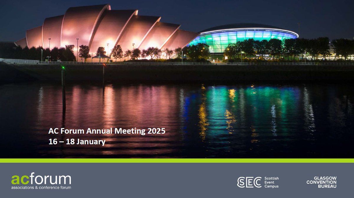 Exciting news! We are thrilled to be welcoming our industry colleagues to @SECGlasgow in January 2025 for @MyACForum Annual Meeting!