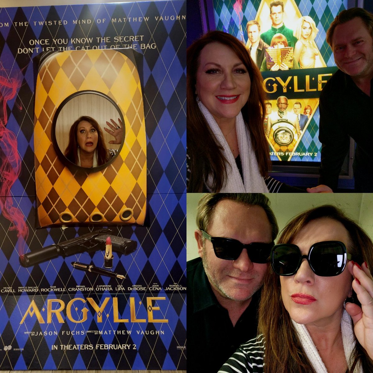 Well that was fun! I hosted an @argyllemovie advanced screening and ohhhh what a ride!! Get ready for LOTS of twists & suprises...GREAT CAST (especially the cat) 😃🥂🤗👏👏👏🍿😸 @1043MYfm #ArgylleMovie