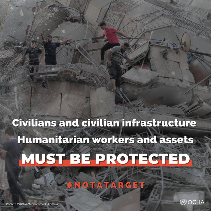United Nations (@un) on Twitter photo Wars have rules that must be respected by all sides.
Humanitarians must be able to safely deliver aid.
Civilians & civilian infrastructure are #NotATarget.
They must be protected.
Everywhere.
At all times.
— via <a href="/UNOCHA/">UN Humanitarian</a> Wars have rules that must be respected by all sides.
Humanitarians must be able to safely deliver aid.
Civilians & civilian infrastructure are #NotATarget.
They must be protected.
Everywhere.
At all times.
— via <a href="/UNOCHA/">UN Humanitarian</a>