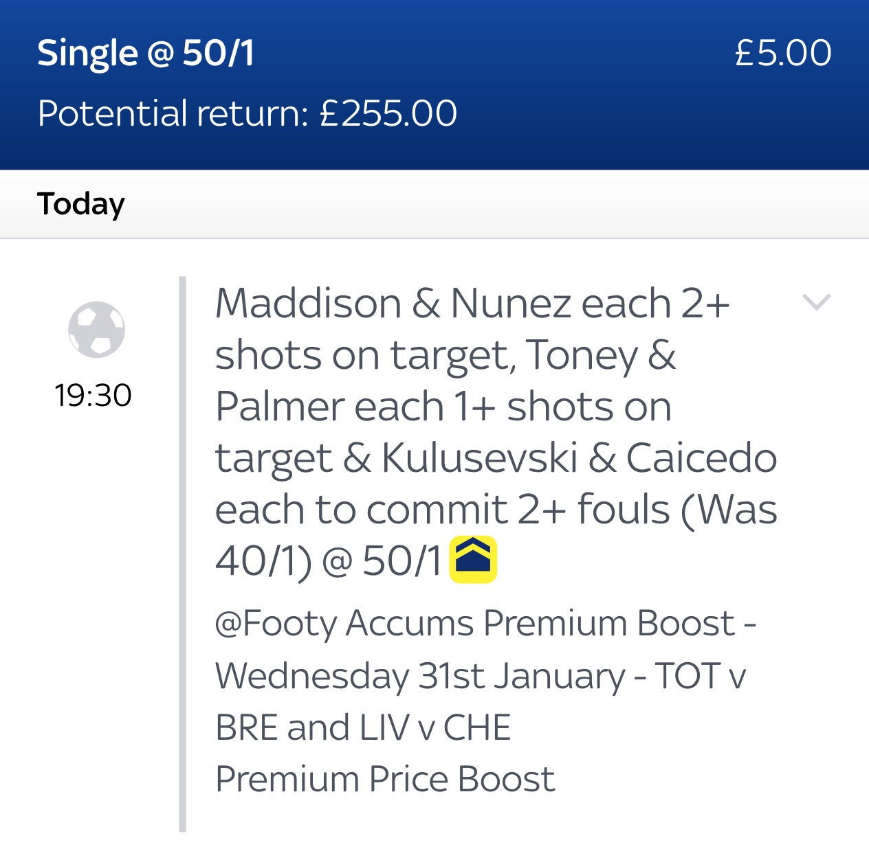 Footyaccums sales
