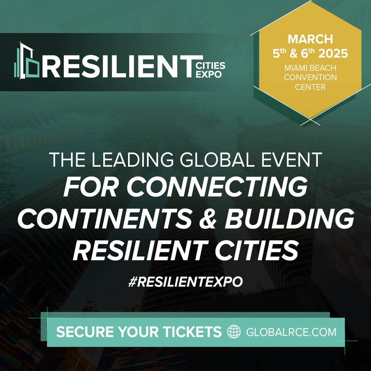 resilientxpo's tweet photo. We are thrilled to announce the launch of our Resilient Cities Expo 2025, taking place alongside our 2025 Disasters Expo Miami event!

This collaborative platform fosters an exchange of ideas, strategies, and insights, creating a melting pot of expertise to strengthen cities! https://t.co/XMhINjCtXI