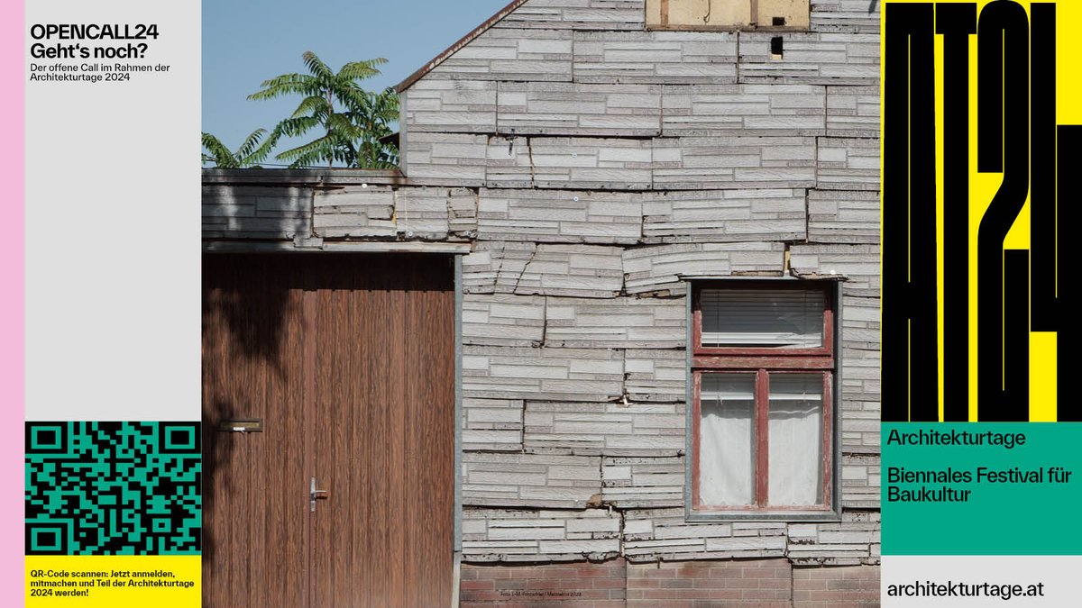 Jetzt mitmachen->

OPENCALL24 
Der offene Call im Rahmen der Architekturtage 2024

Mehr Infos unter: architekturtage.at

#at24 #architekturtage #architektur #baukultur @Ziviltechniker <a href="/MaikNovotny/">Maik Novotny</a> @RobertTemel <a href="/AzW_museum/">Architekturzentrum Wien</a>
