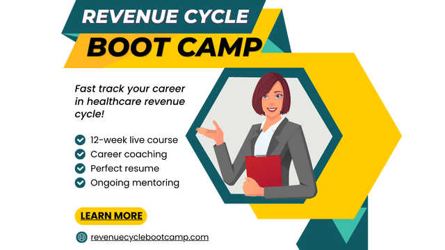 RevCycleDecoded's tweet image. Looking for your next career in healthcare revenue cycle?  Enroll in my 12-week Revenue Cycle Boot Camp - it's free!  revenuecycledecoded.com/course/rev-cyc…