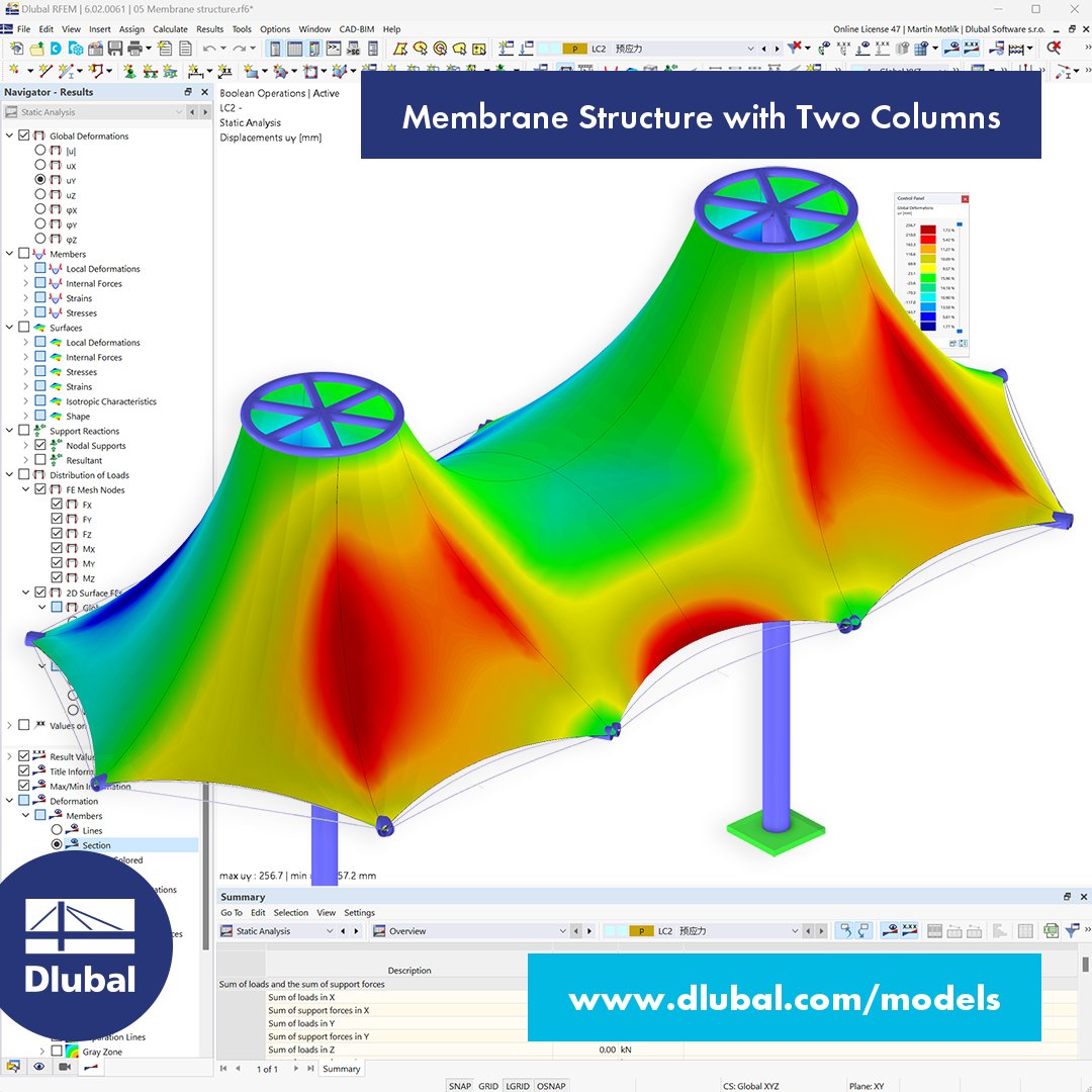 dlubal_en's tweet image. 🔔 Membrane Structure with Two Columns | Structural Analysis Model for RFEM 6 to Download

👉 dlubal.com/en-US/download…

#MembraneStructures #FormFinding #CuttingPatterns #Dlubal #DlubalSoftware #RFEM #RSTAB #StructuralEngineering #StructuralDesign #StructuralAnalysisSoftware #BIM