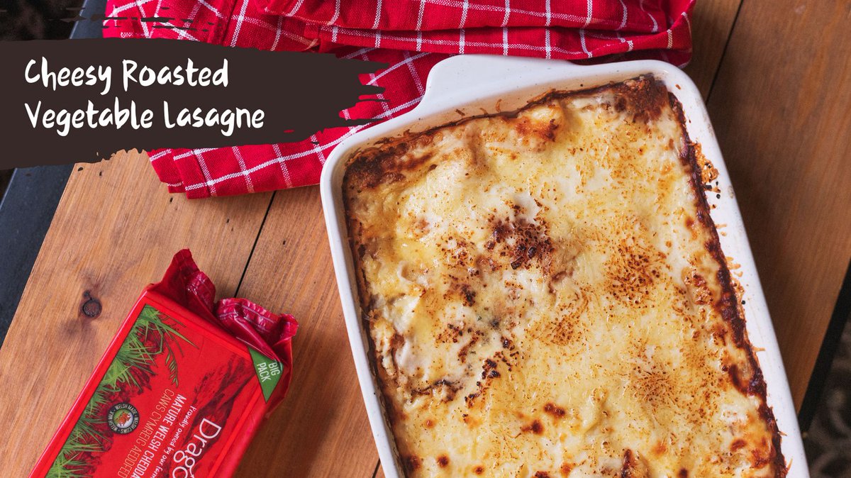 🌟 Savour our Cheesy Roasted Vegetable Lasagne! A medley of roasted veggies and creamy Dragon cheese - perfect for vegetarians and cheese lovers! 🍆🧀 Cosy, tasty, and hearty. 👩‍🍳 Recipe: bit.ly/3w5UmF9 #VegetarianDelight #LasagneLove #HealthyEating #WelshFlavours