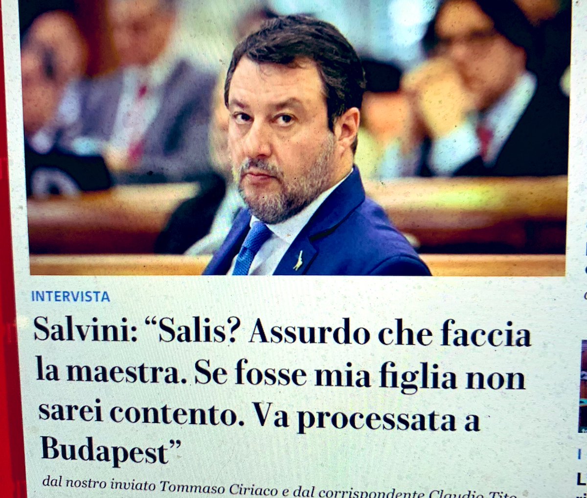 Chissà com’è, ma non mi sorprende che per il ras Salvini il vero scandalo è che Ilaria Salis sia una insegnante, non che sia sottoposta nell’Ungheria dell’amichetto Orban a un regime detentivo disumano e sia tradotta in aula in catene. Già nel 2017 la Salvini-gang accusó Ilaria