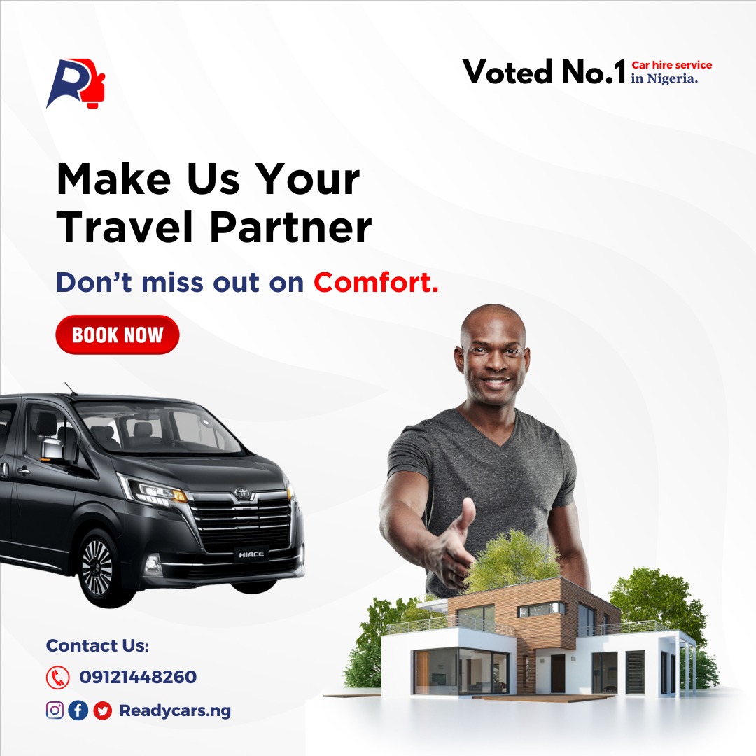 We are poised to partner with you; wherever and whenever, serving you with premium comfort😊

Let us become you travel partner🤗

Speak with us today via 09122448260 , 
08026072366 

#readycars #carhire #readytomove #carrentalinlagos #carrentalinibadan #carrentalinosogbo