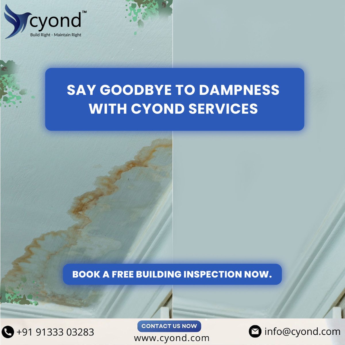 CYOND1's tweet photo. Eliminate dampness for good with Cyond! Choose our expert services for a dry, comfortable space you can trust and enjoy.
.
.
.
#cyond #construction #freeinspection #qualityservices #dampness #waterproofing #constructiontech #contactus #leakageproblem #Gyanvapi #hyderabad #sm4dm https://t.co/IoMF1lPEpJ