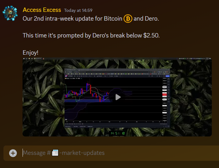Just made our 2nd intra-week video update in our Discord since Dero broke and closed below our famous $2.50 level yesterday. 💯

Enjoy frens! 🐰