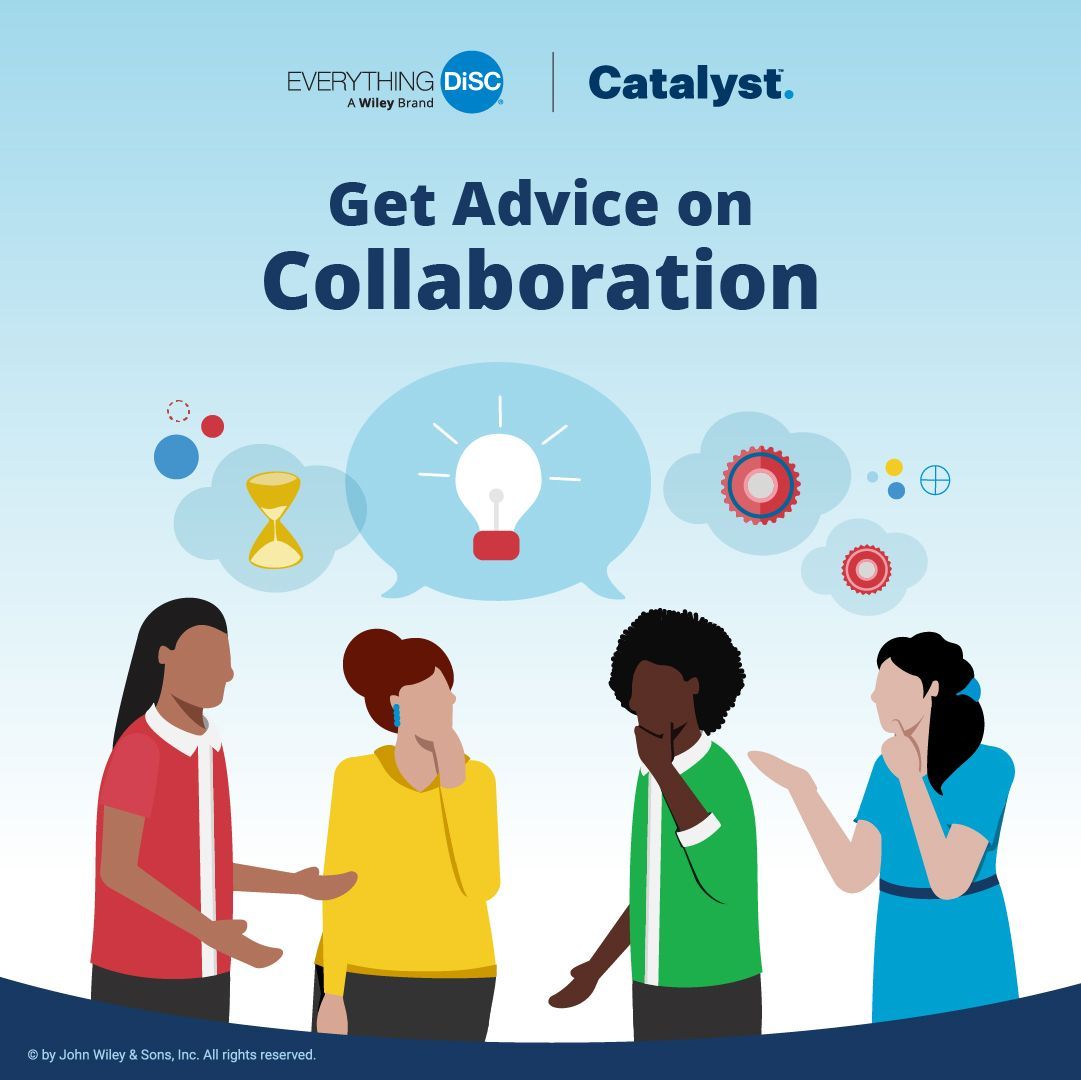 Collaborating is not always easy - you may not know what to say or how to start. Get Advice on Catalyst offers personalized tips and insights to help you collaborate better. Want to learn more! Contact me for a demonstration #GetAdviceonCatalyst #disc