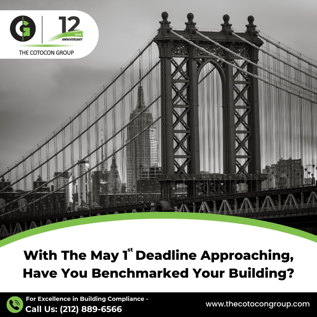 The deadline is approaching for NYC Local Law 84/133, Energy Benchmarking Law. Are you on your way to be compliant? Reach out to us to get started!

#NYC #Benchmarking #BuildingLife #LL97