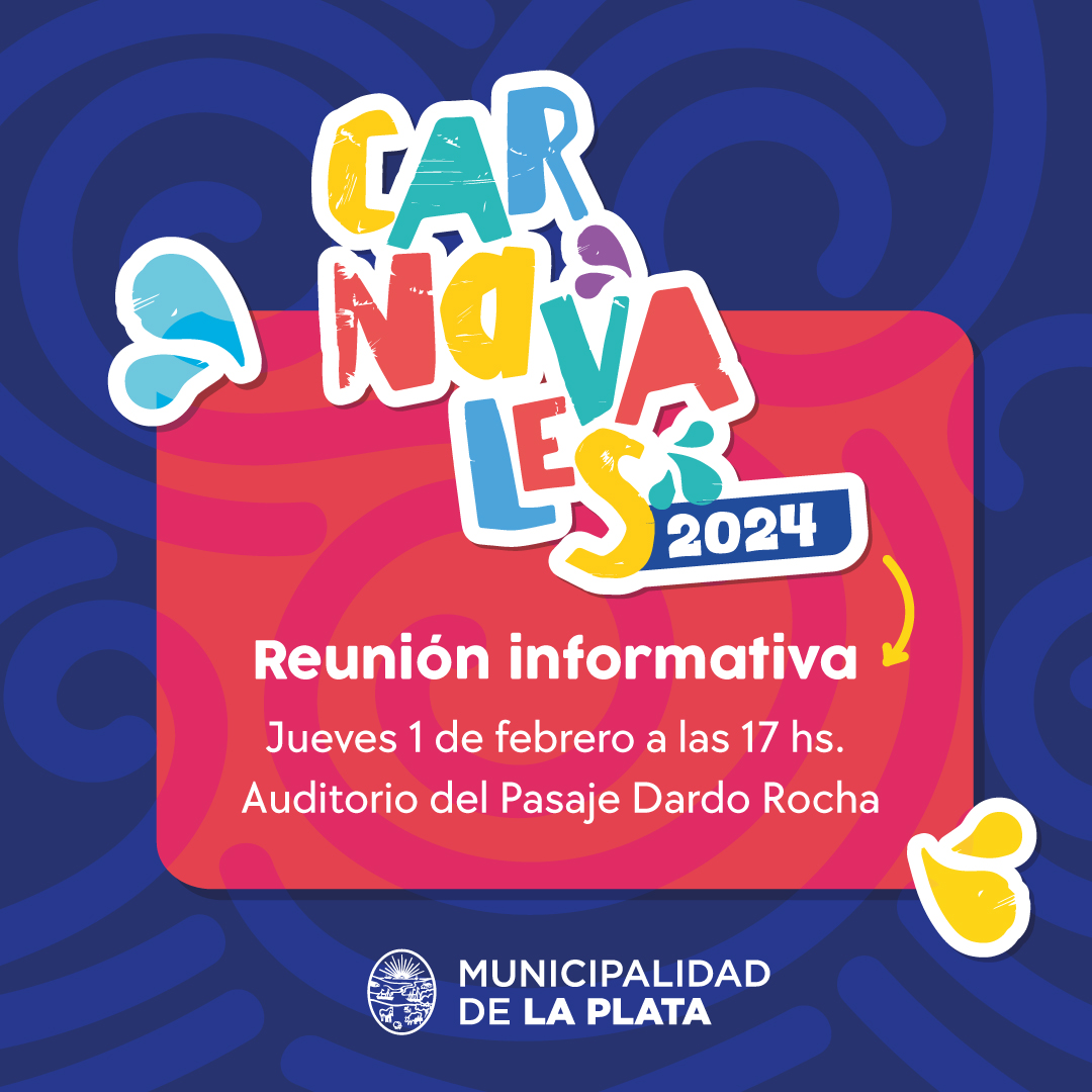 🎉 ¡Carnaval en todos los barrios! 🎊

Si estás pensando en hacer un carnaval en tu barrio, si ya lo estás organizando, o si tenés dudas sobre el Registro, te esperamos este Jueves para una reunión informativa.

📅 Jueves 1
🕒 Hora: 17:00
📍 Centro Cultural Pasaje Dardo Rocha