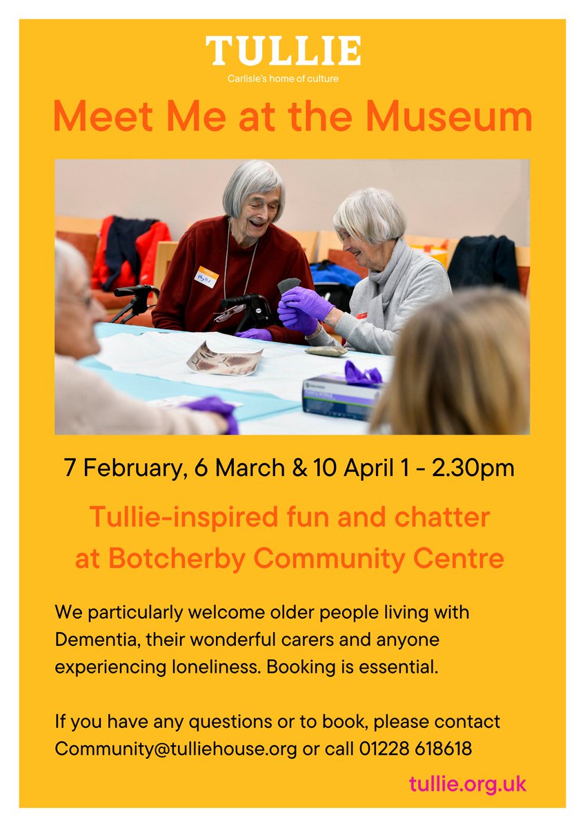 CarlisleDaa's tweet photo. Tullie House maybe closed for some exciting updates, but the team are still delivering amazing initiatives, taking them to our local communities.

Like Meet me at the Museum, check out the details ⤵️

https://t.co/9tOVNB1vGP

#Dementia #CommunityInitiatives #Carlisle #Impact https://t.co/FxR542CjH8