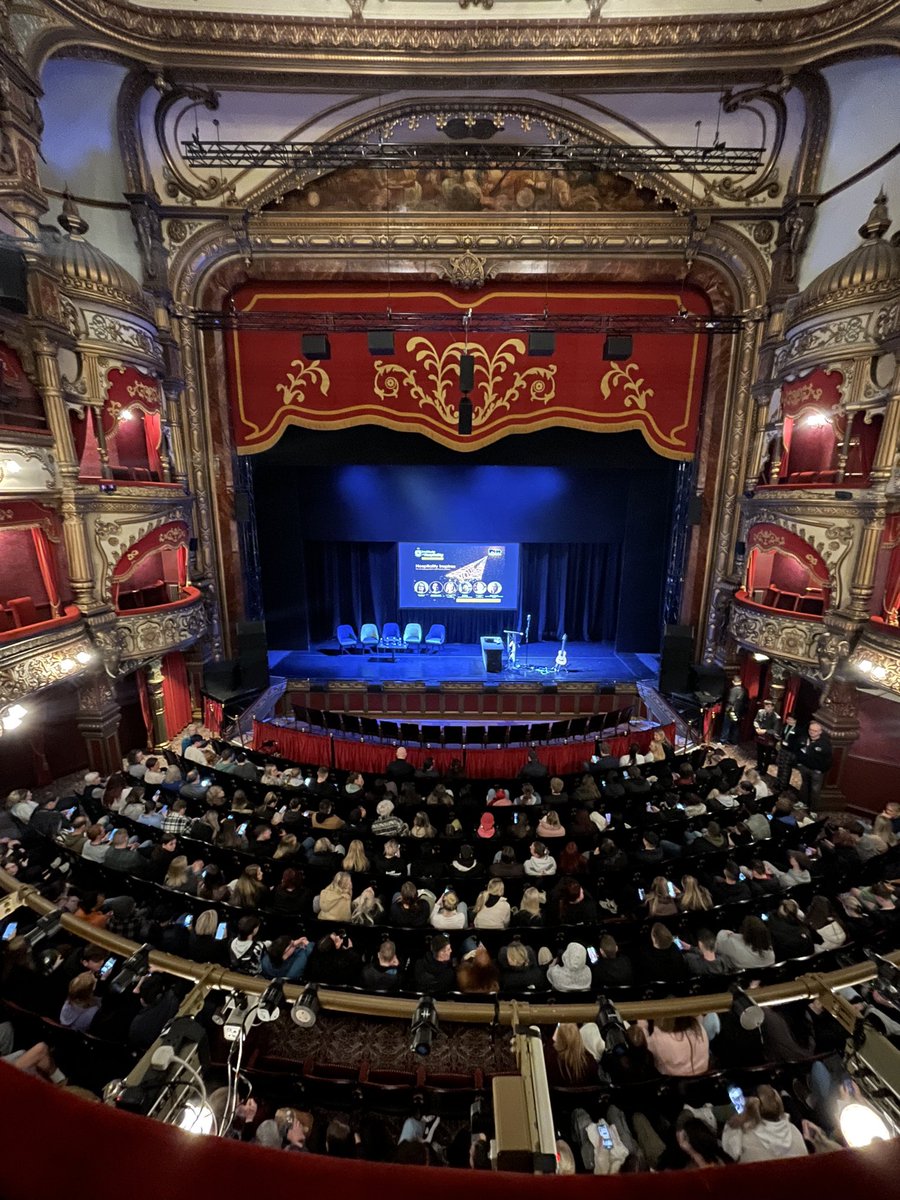 Nearly ready for curtains up on our annual Hospitality Inspires student conference event at the Grand Opera House Belfast. Almost 400 students seated and ready to hear from speakers from across our exciting industry #ImIn