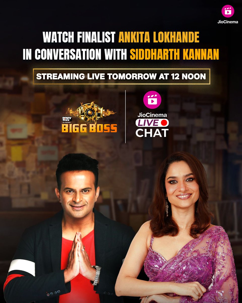 HotstarReality's tweet image. MBigg Boss house mein rishto ko saath le chalna is not easy but yahi hai inki special quality! 

Catch @anky1912 spill some beans in a hearty conversation on #JioCinema LIVE chat with @sidkannan streaming free tomorrow at 12 noon!

#AnkitaLokhande #SiddharthKannan