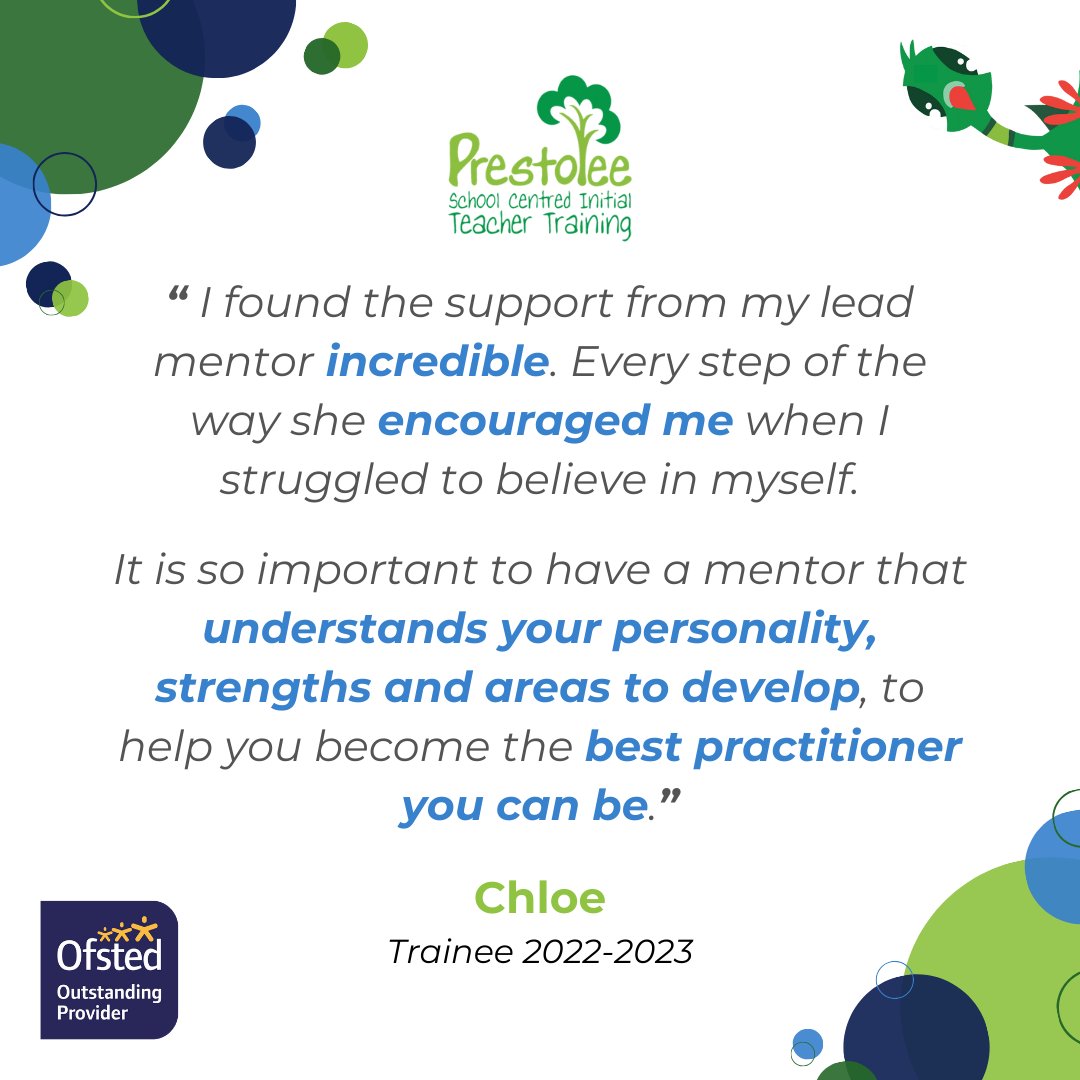 PrestoleeScitt's tweet photo. Having the right support during your teacher training makes a world of difference! All of our mentors support you on your journey, helping you develop into an outstanding teacher.

Apply today to start your dream teaching career!

#Mentoring #PrestoleeSCITT #TeacherTraining https://t.co/uHtjf8nKu4