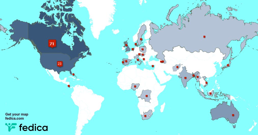 I have 1 new followers from Canada last week. See fedica.com/!hopema76