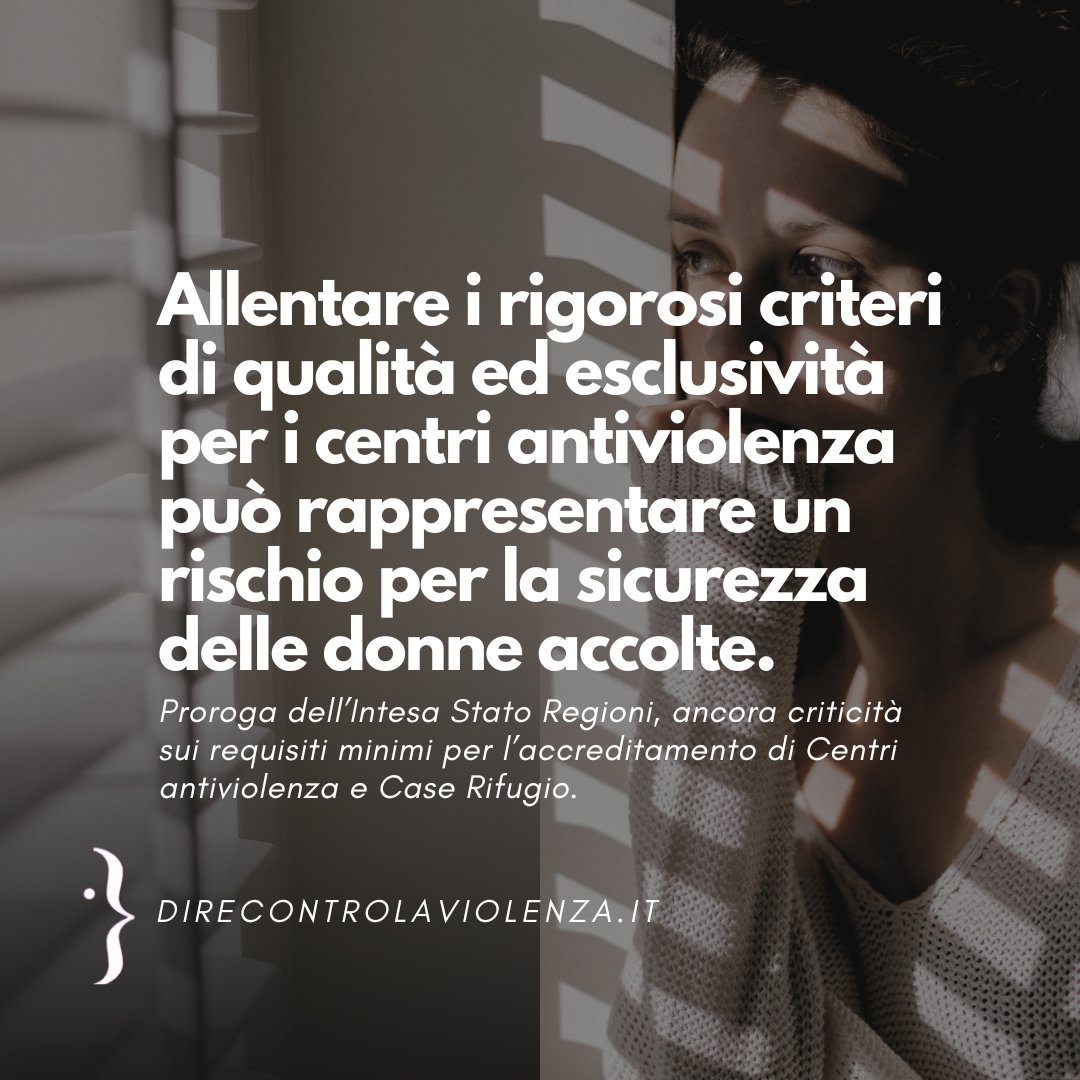 Prorogata di 18 mesi la norma transitoria sull'accreditamento di Centri antiviolenza e Case Rifugio, ma le proposte delle Regioni suscitano ancora preoccupazioni. Allargare i criteri di accreditamento può minacciare la sicurezza delle donne accolte. 
bit.ly/47SMLXL