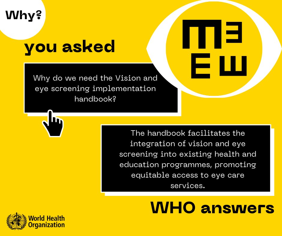 WHY do we need the Vision and eye screening implementation handbook?
👇who.int/publications/i…