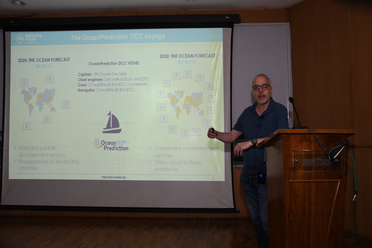 Dr. Enrique Alvarez, Head, @OceanPredict DCC at 
@MercatorOcean delivered a talk on 'OceanPrediction DCC: Connecting the world around ocean forecasting' at @ESSO_INCOIS and shared insights on the implementation plans towards a safe Ocean.
@Ravi_MoES @UNOceanDecade @tummalasrini