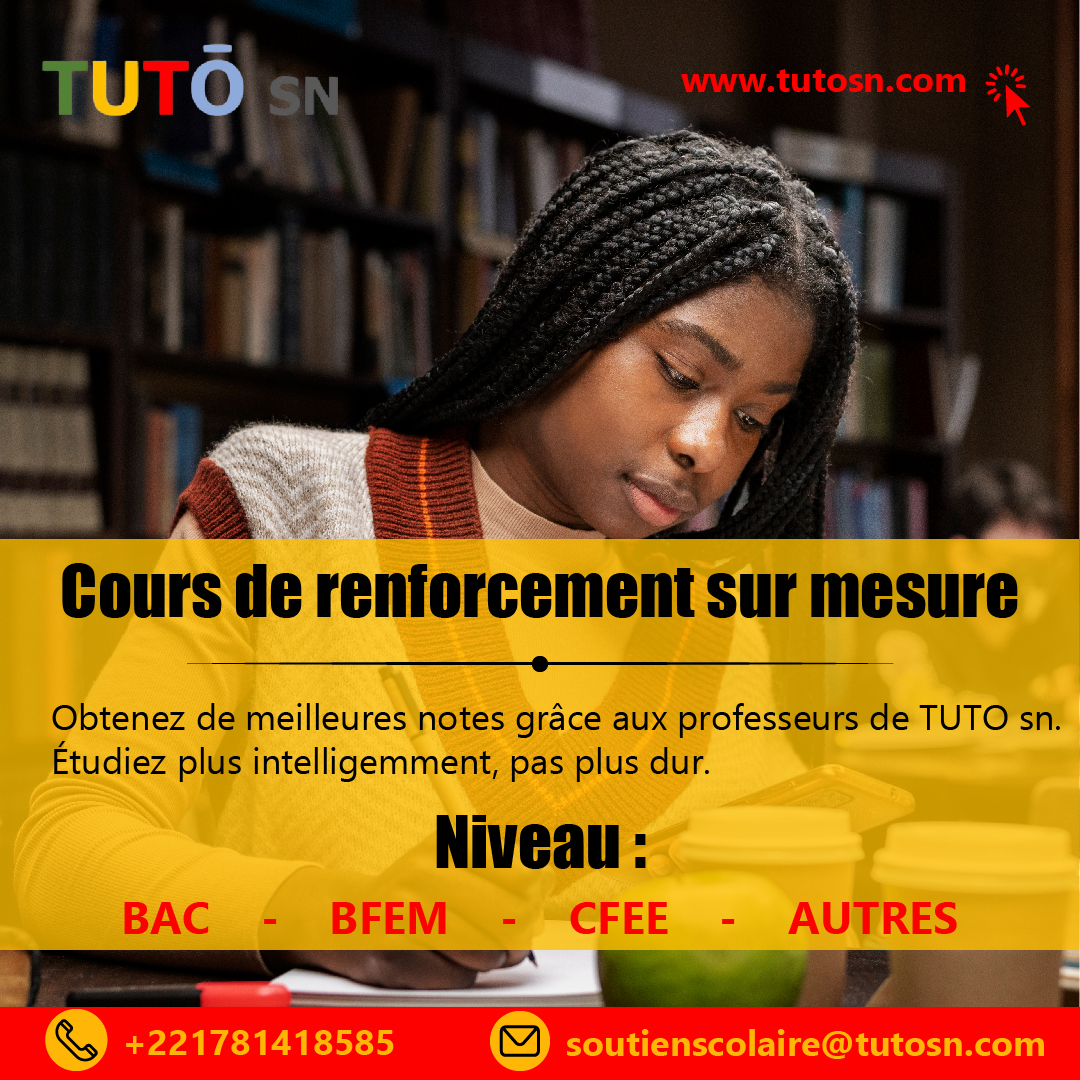 Tuto_sn's tweet photo. 👨🎓cours de renforcement sur mesure
Ne laissez pas vos lacunes s’accumuler en attendant les compositions ou les examens ! Optez pour l’excellence avec les enseignants qualifiés de TUTO sn.
#education #elearning #prof #scolaire #bfem #bfem2023 #cours #baccalauréat #examen https://t.co/jYUUSwsady