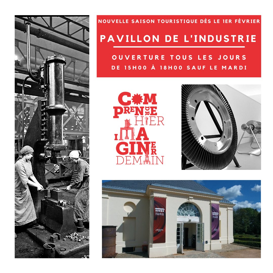 A compter du 1er février, le Pavillon de l'Industrie ouvrira ses portes pour une nouvelle saison touristique, tous les jours (sauf le mardi) de 15h00 à 18h00 avec visite guidée du Petit Théâtre de 14h30 à 15h00.