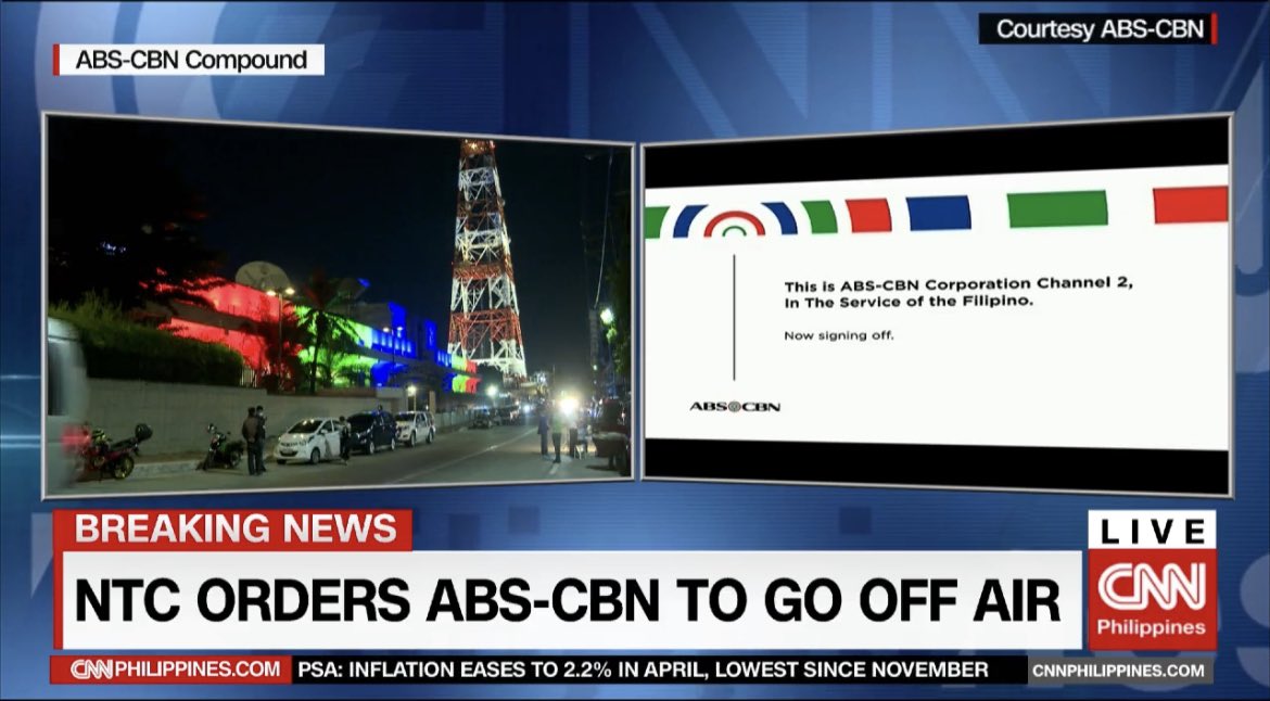 anjo_bagaoisan's tweet photo. The only local channel that aired the ABS-CBN shutdown live ends its news operations today.

Thank you to our CNN Philippines colleagues. ♥️💚💙 🟥⬜️ https://t.co/LvYgqYvXGx
