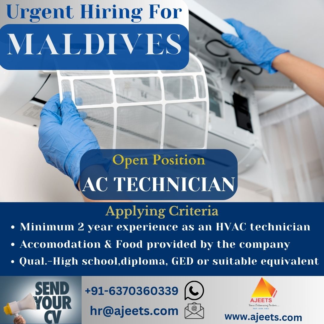 URGENT HIRING!!!
#maldivesjobs #actechnician #acrepair #islandjobs #luxuryjobs #hospitalityjobs #LiveAndWorkAbroad #beautifulisland #beachlife #careeropportunities #maldivianculture #dreamjob #traveladventures #workinparadise #livethedream #MakeADifference #maldiveshiring