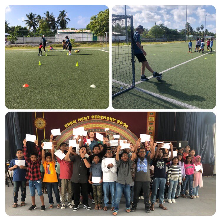 MickleKaren's tweet photo. Unfortunately our goodbyes started today 🥲 Every afternoon our @UON_ExSportSci Maldives crew have been running football (soccer) and netball training for one of the local schools.
@Uni_Newcastle @NewColomboPlan #sportsscience #exerciseforeveryone https://t.co/m9tcUkXoqM