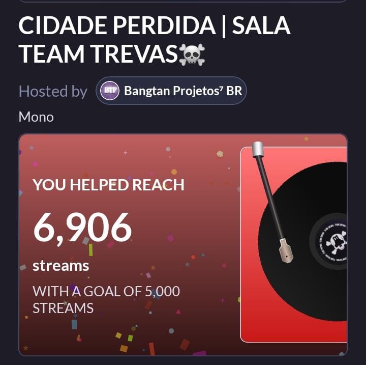 BTprojetos's tweet photo. CIDADE PERDIDA📜
‼️D-1
📯 | TEAM CAVALEIROS🛡
1.000 pontos
📯 | TEAM TREVAS☠️
400 pontos
Total de streams: 19.212 streams🔥
#CidadePerdida https://t.co/8newkq4UGJ