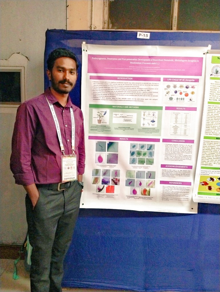 basavaraj9483's tweet photo. Done with my first poster presentation at national symposium organised by Nematological Society of India @NSI_IARI 
Thank you @RaymondCollett1 
@SON_nemaweb https://t.co/QphthPk3hd